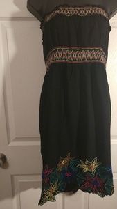 Black dress with colorful fiesta style trim